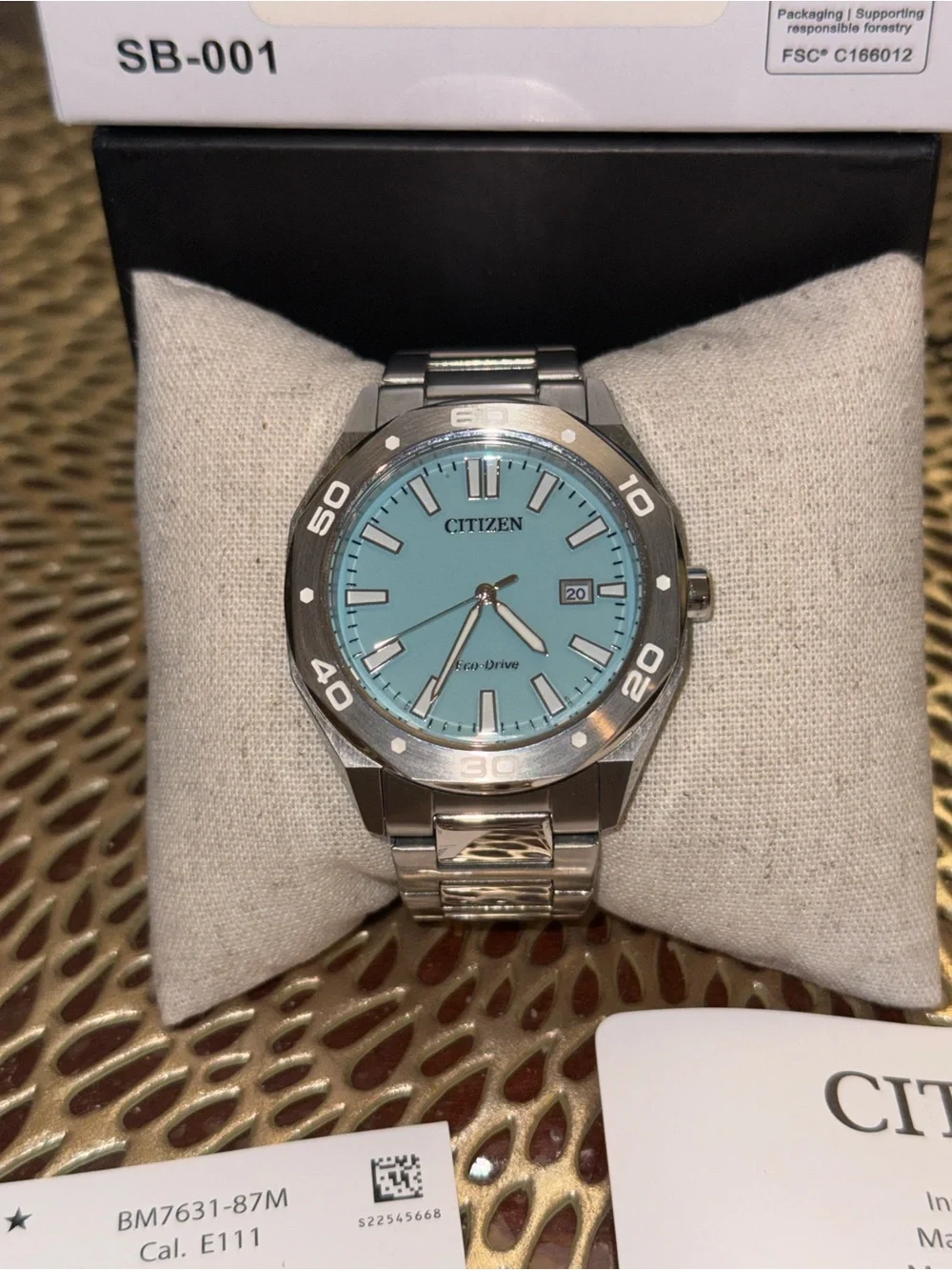 Citizen Men’s Silver Watch with Light Blue Dial